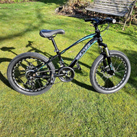 KIDS BIKE 20 inch Push Bike with disc brakes and gears Black Teal NEW STOCK JULY