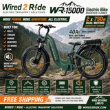 WR-1500  Bike 2x750watt Dual motors & Dual Suspension& Dual batteries - real heavy duty blokes bike!
